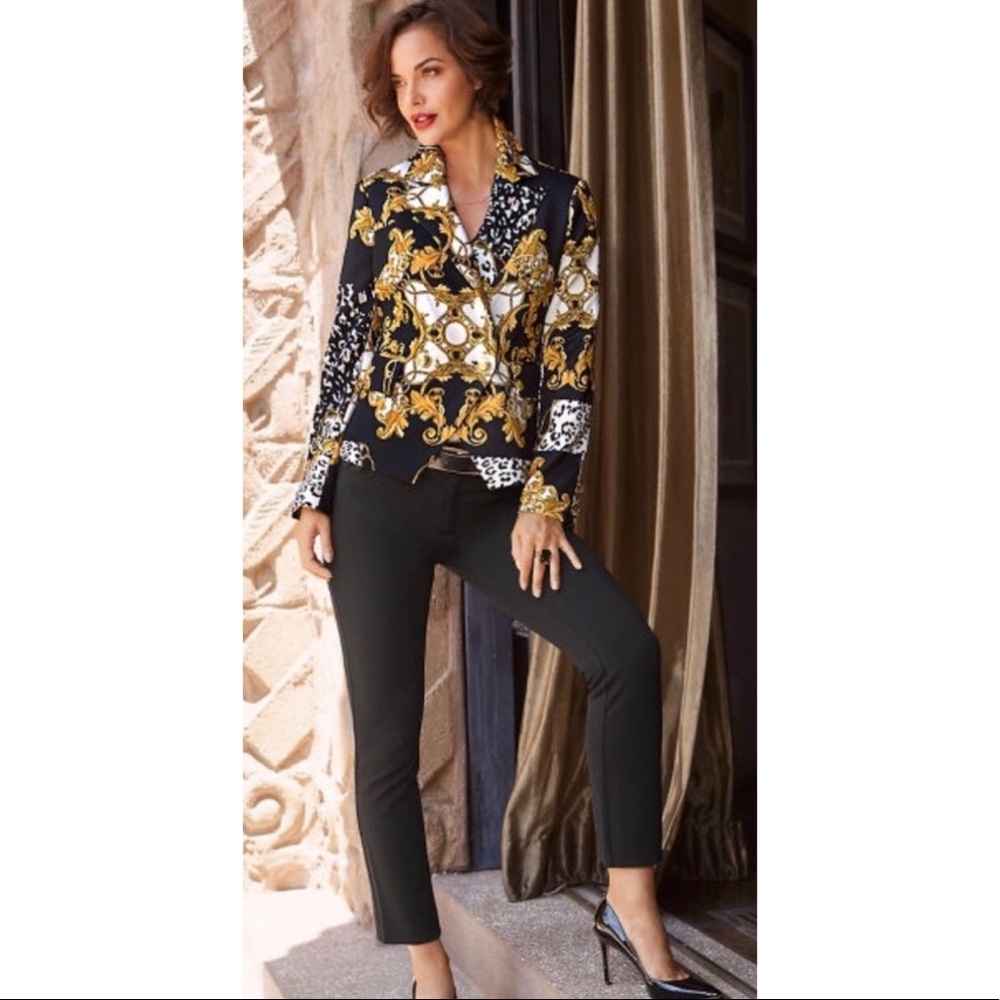 NWT Chain Print Double-Breasted Jacket